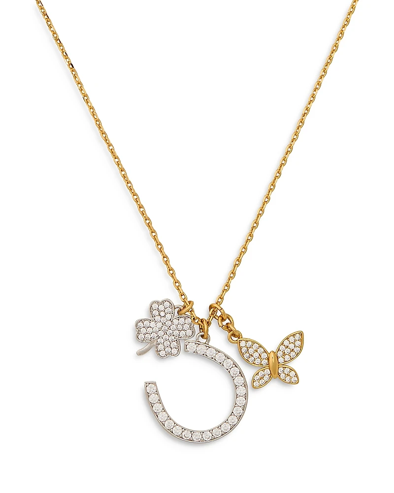 kate spade new york Lucky Charm Statement Pendant Necklace, 18
