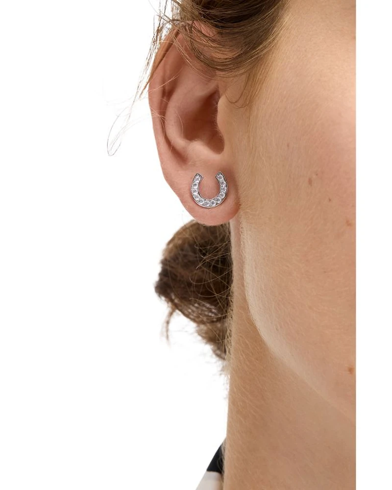 Pavé Horseshoe Stud Earrings