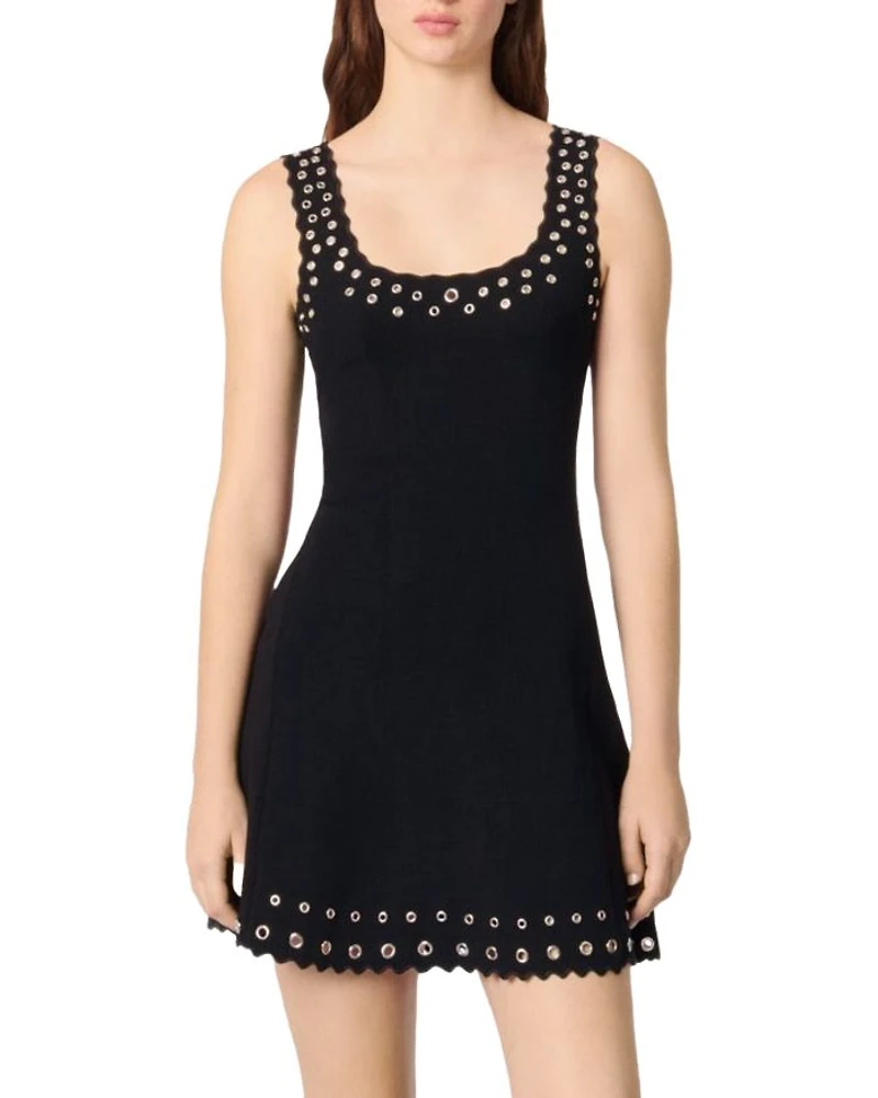Short Eyelet Knit Dress