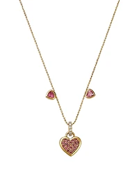 Moon & Meadow 14K Yellow Gold Diamond & Pink Tourmaline Heart Pendant Necklace, 18