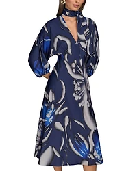 Satin Tie Neck Dress