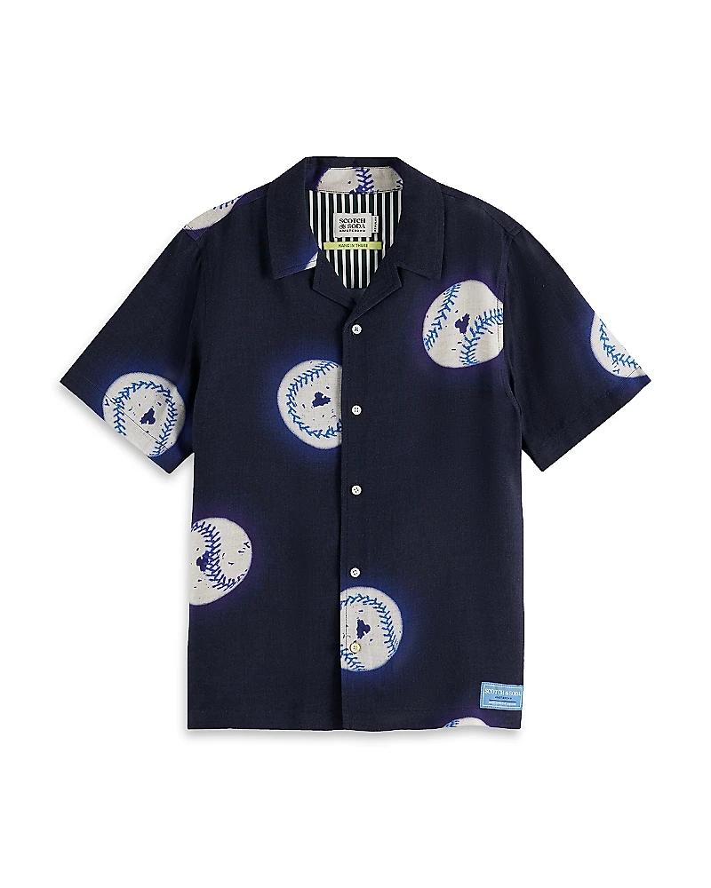 Scotch & Soda Boys' Allover Printed Short Sleeved Shirt - Little Kid, Big Kid