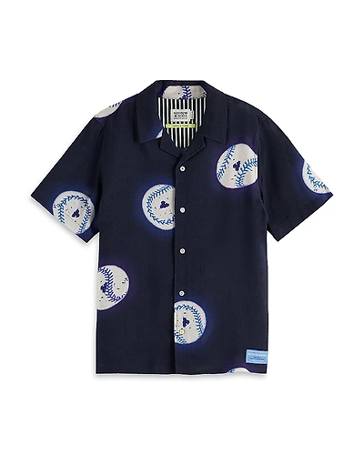 Scotch & Soda Boys' Allover Printed Short Sleeved Shirt - Little Kid, Big Kid