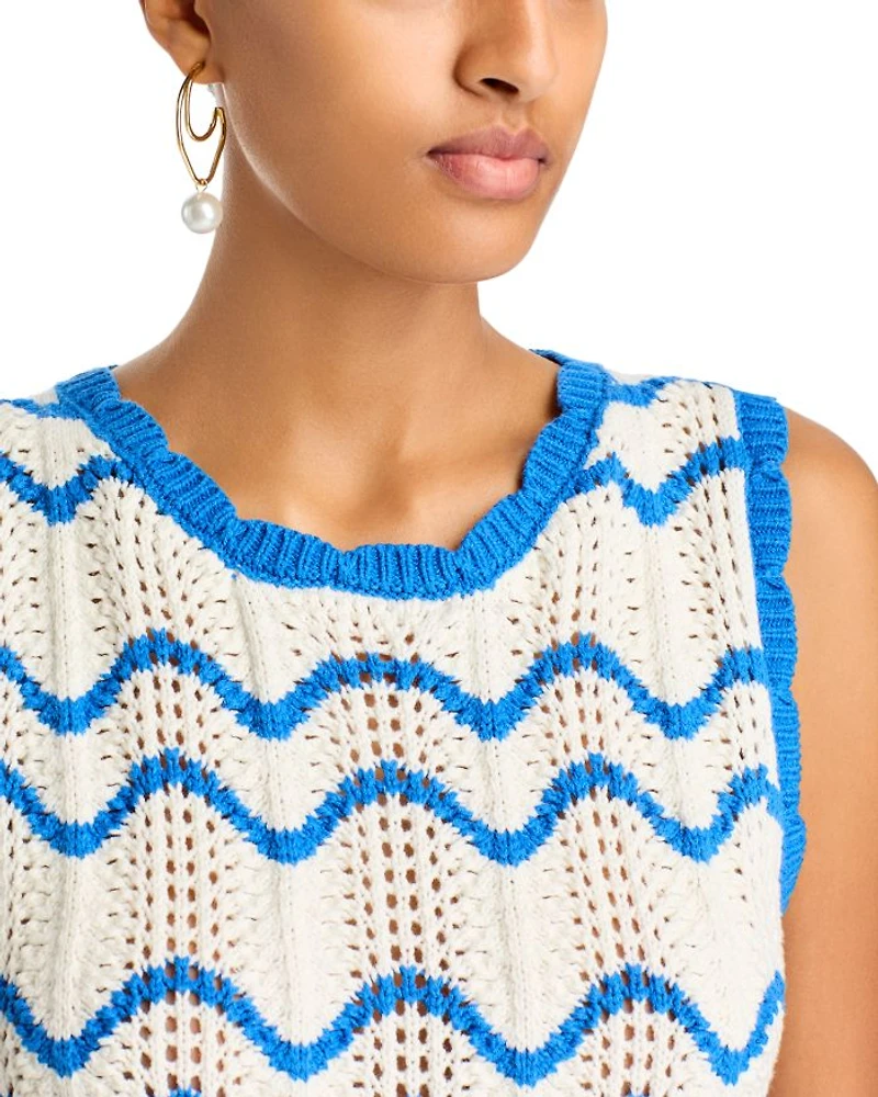 Zigzag Crochet Knit Tank - Exclusive