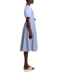 Striped Side Tie Short Sleeve Dress