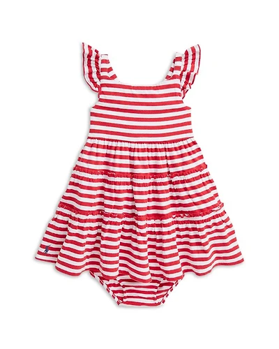 Girls' Striped Cotton Jersey Dress & Bloomer - Baby