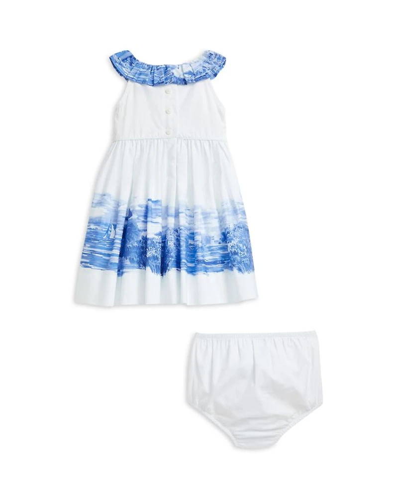 Girls' Seaside Print Cotton Dress & Bloomer - Baby