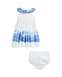 Girls' Seaside Print Cotton Dress & Bloomer - Baby