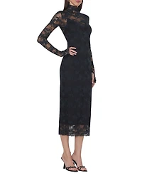 Shailene Leaf Lace Midi Dress