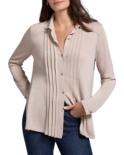 Pleated Cardigan Shirt