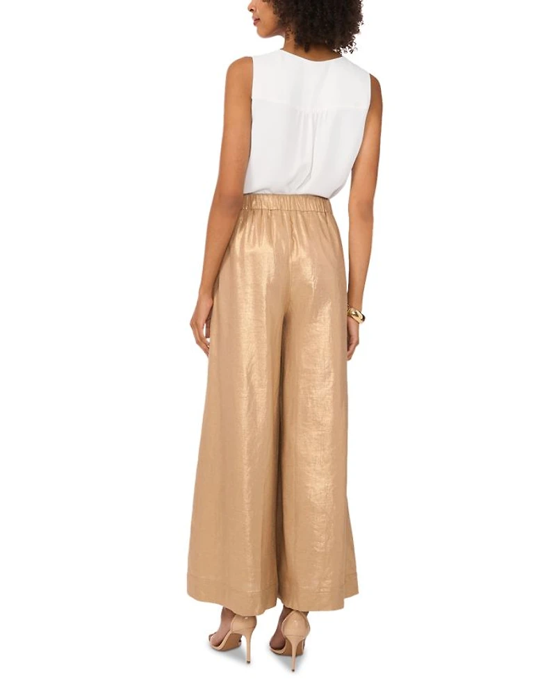 Metallic Wide Leg Pants