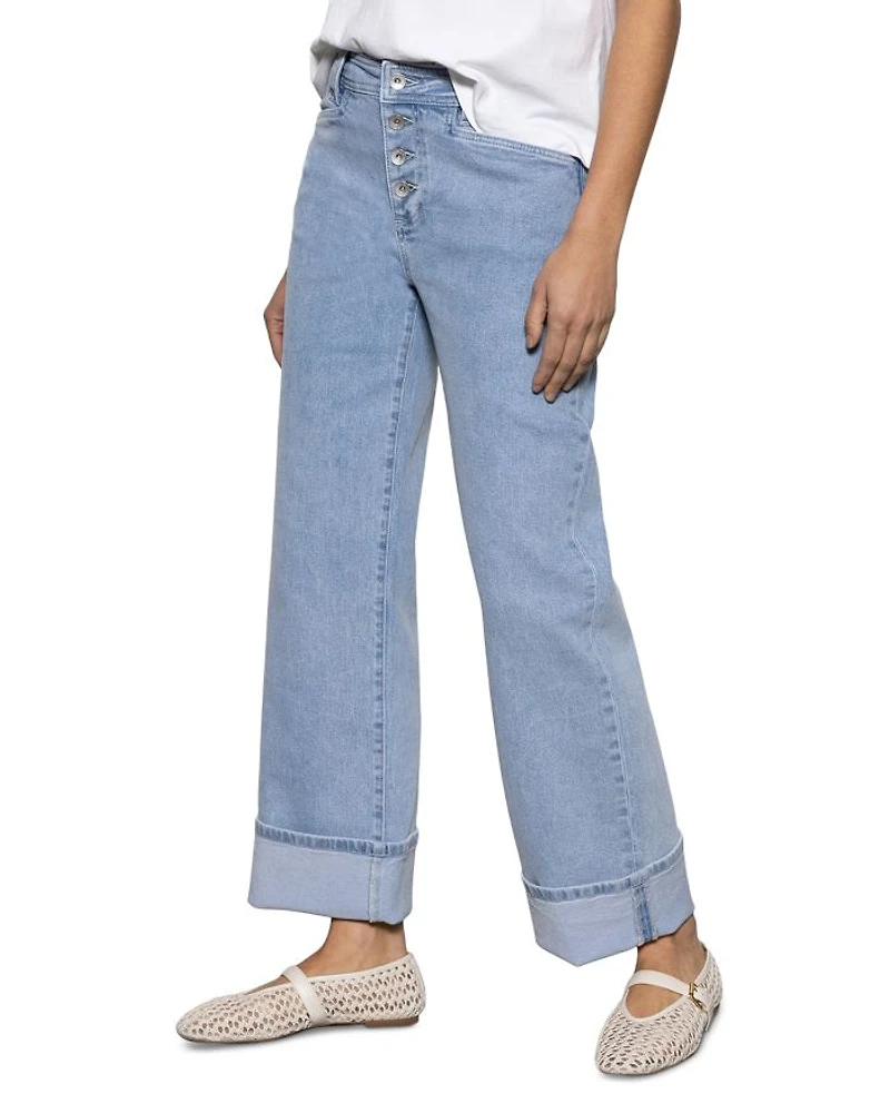 Luna Mid Rise Wide Leg Jeans Blue Moonlight