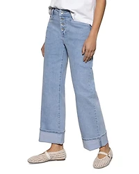 Luna Mid Rise Wide Leg Jeans Blue Moonlight
