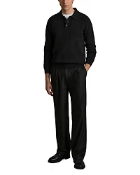 Kingsley Regular Fit Textured Long Sleeve Wool Polo