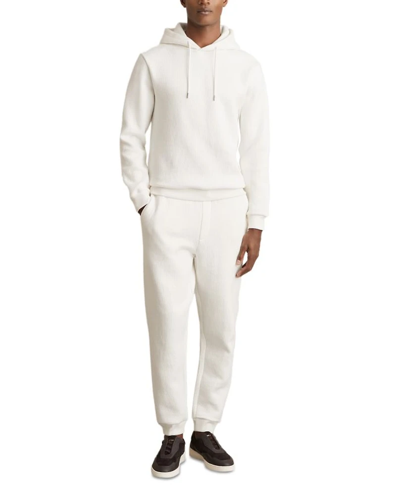 Arelo Regular Fit Ribbed Hoodie