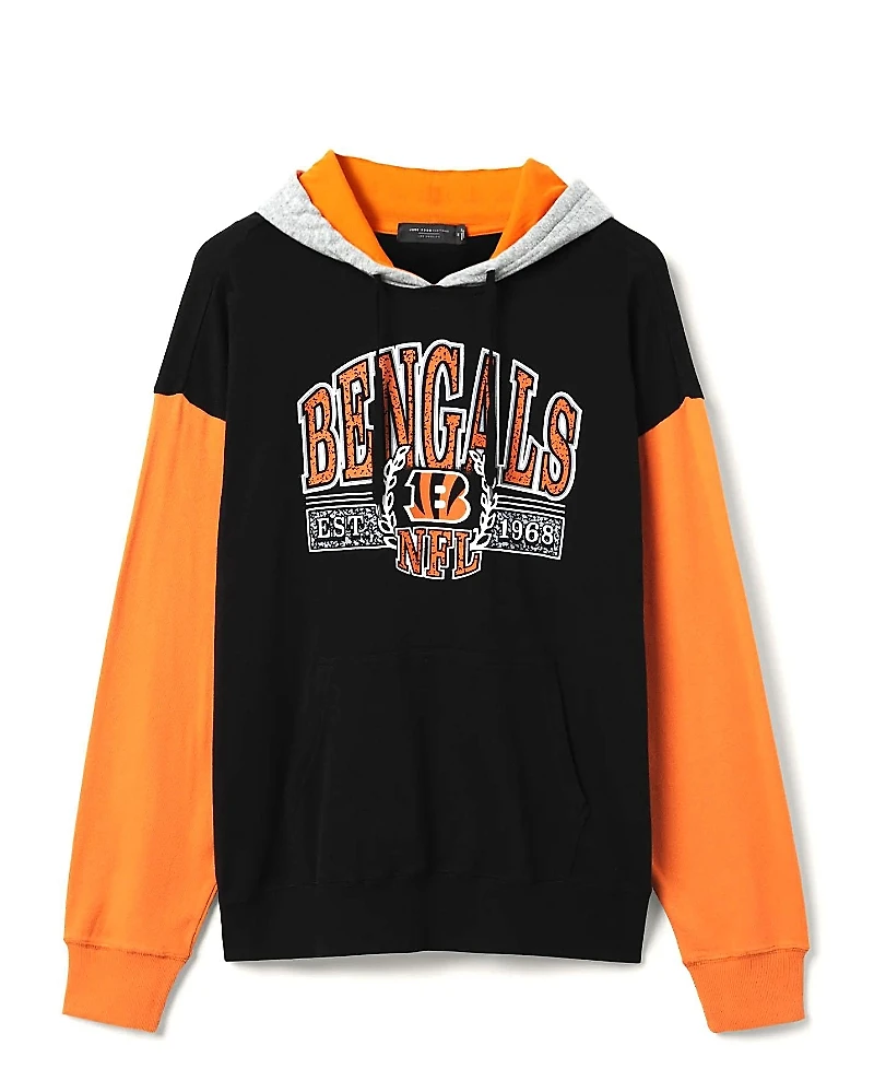 Junk Food Clothing Unisex Nfl Cincinnati Bengals Tri Color Block Hoodie
