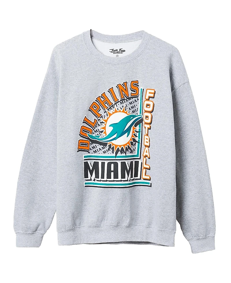 Junk Food Clothing Unisex Nfl Miami Dolphins Backfield Crew Fleece Sweatshirt