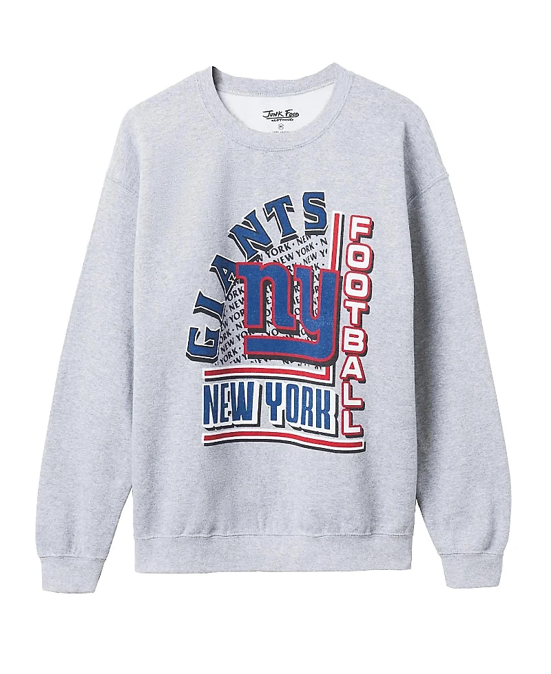 Junk Food Clothing Unisex Nfl New York Giants Backfield Crew Fleece Sweatshirts