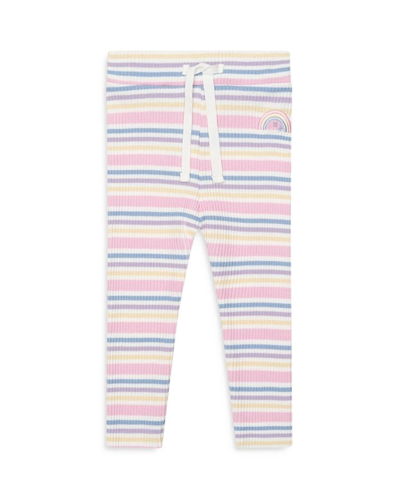 Girls' Rainbow Striped Rib Leggings - Baby