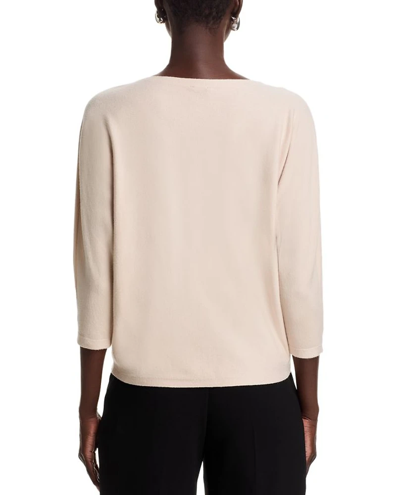 Flower Embroidery Dolman Sleeve Sweater