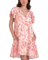 Elan Ruffled Short Sleeve Dress