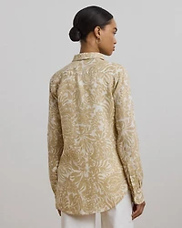 Relaxed Fit Floral Linen Shirt