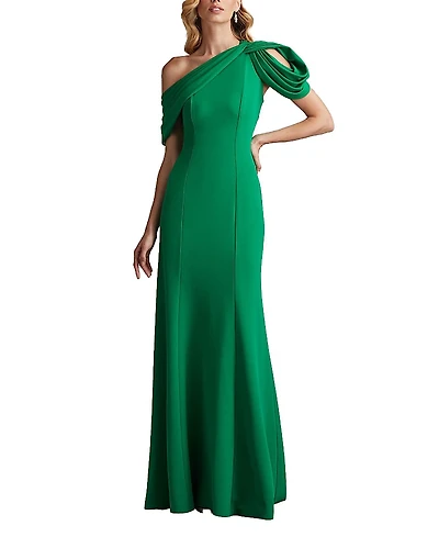 Tadashi Shoji Copley Shoulder Drape Gown