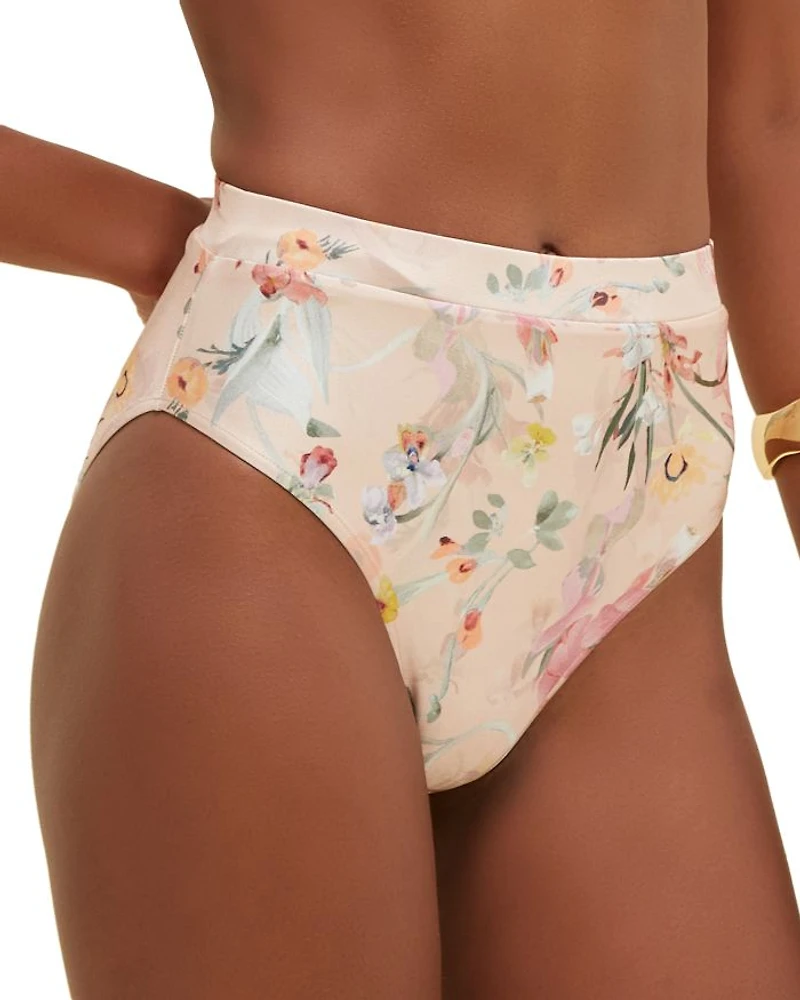 Lily Floral Print High Rise Bikini Bottom