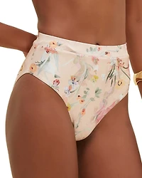 Lily Floral Print High Rise Bikini Bottom