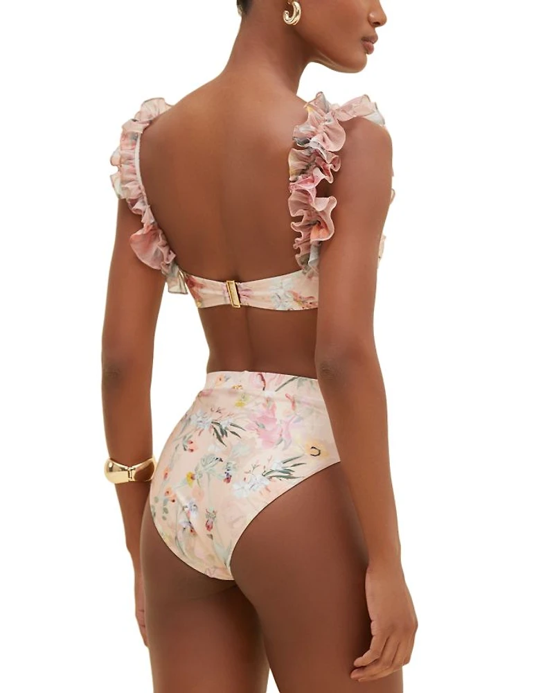 Lily Floral Print High Rise Bikini Bottom