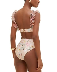 Lily Floral Print High Rise Bikini Bottom