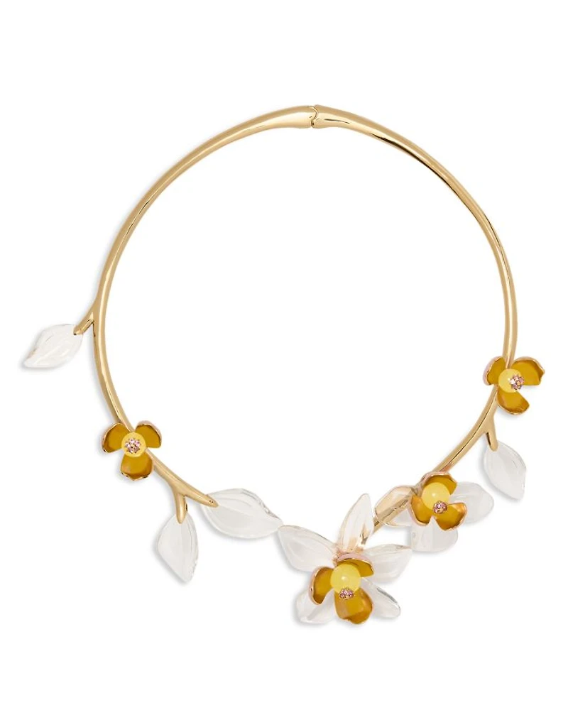 Bright Orchid Statement Collar Necklace, 6.5"
