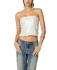Edikted Samara Sequin Strapless Top