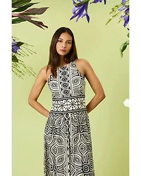 Border Print Dress