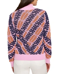 Jacquard Mesh Squiggly Pullover
