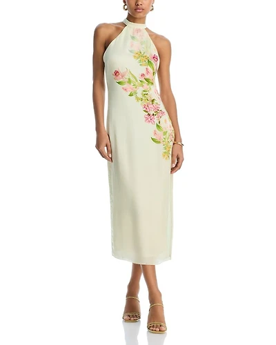 Floral Halter Midi Dress - Exclusive