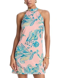 Hemant and Nandita Printed Halter Mini Dress
