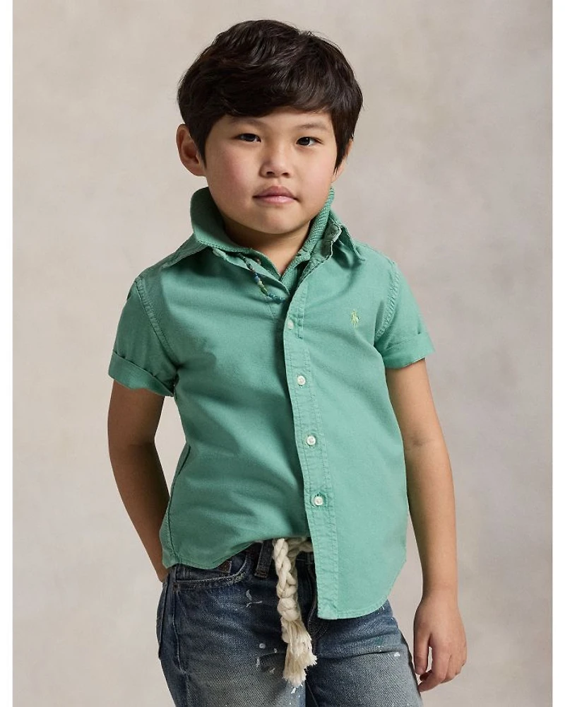 Boys' Cotton Oxford Short Sleeve Shirt - Little Kid