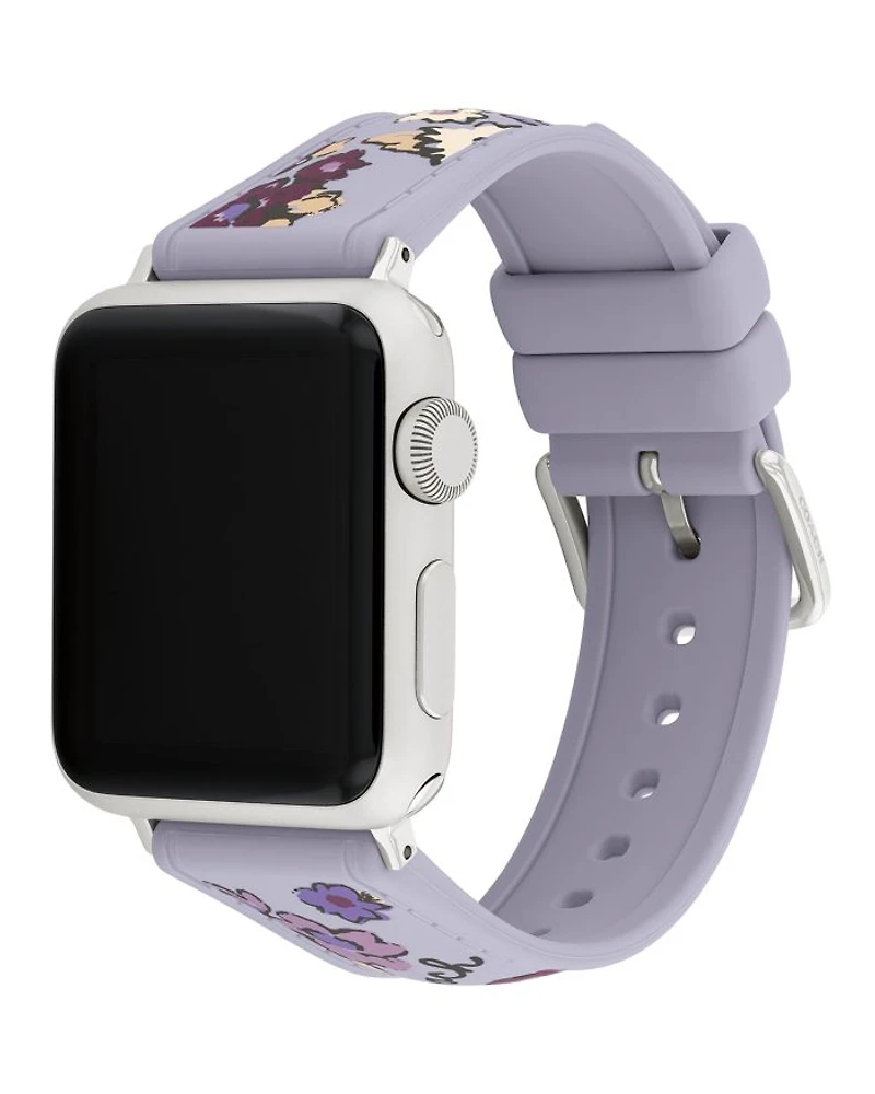 Apple Watch® Purple Floral Print Silicone Strap, 38/40/41mm