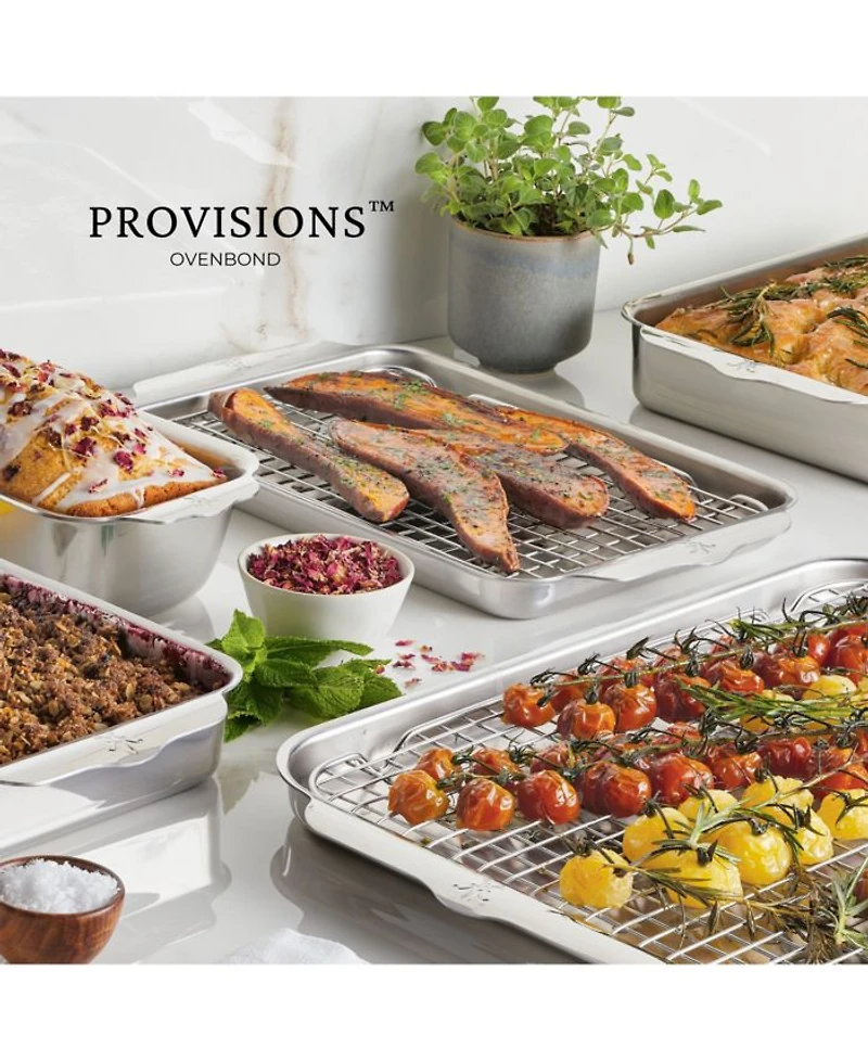 OvenBond® 4-Piece Tri-ply Clad Stainless Steel Half Sheet and Rack, Set of 2