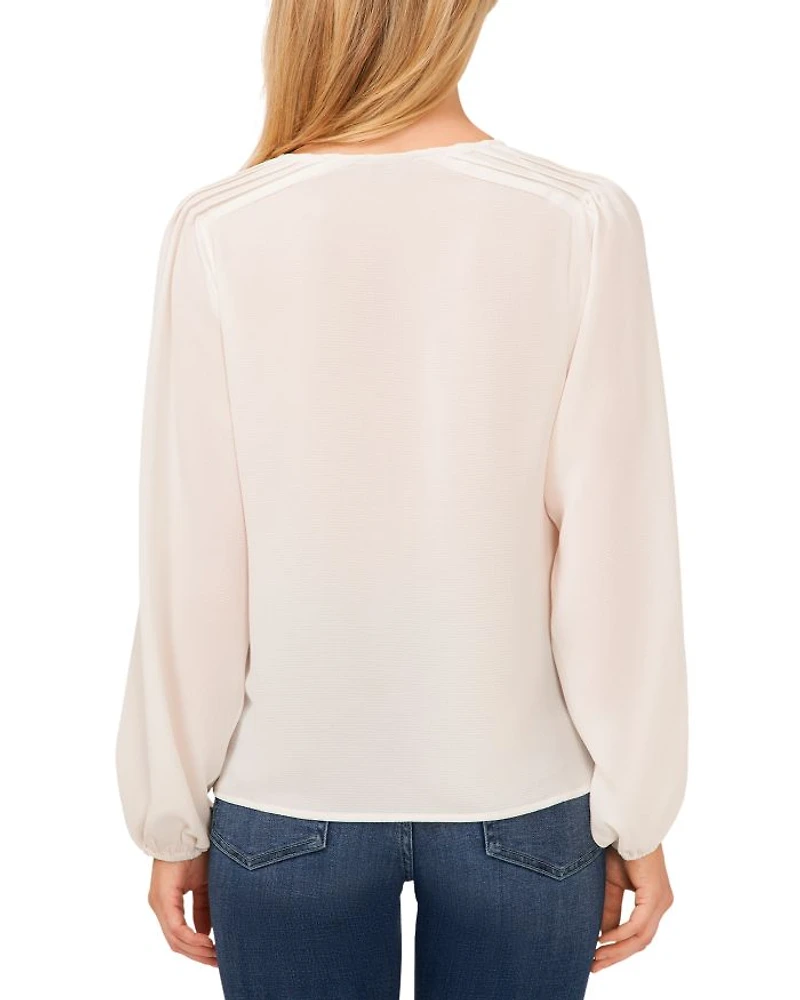 Pintuck Blouson Sleeve Blouse