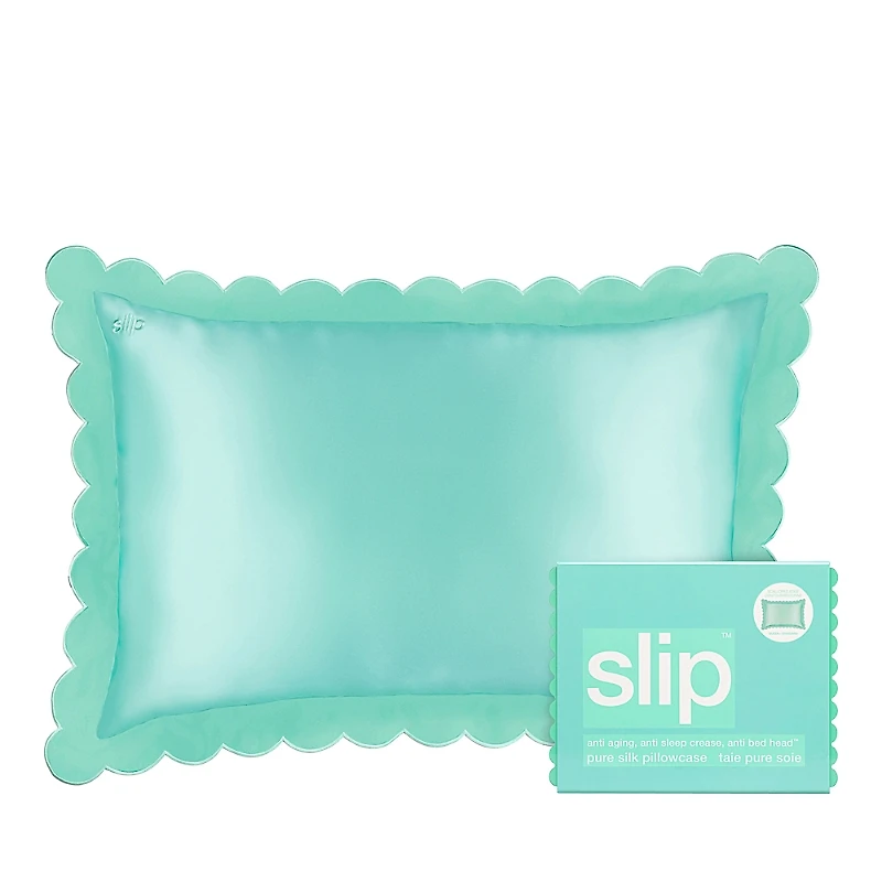 slip Pure Silk Scalloped Edge Pillowcase, Queen