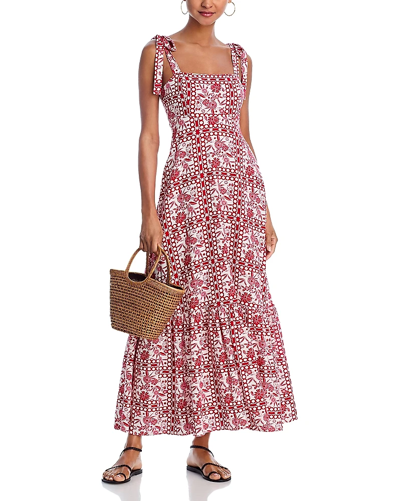 Aqua Tile Print Maxi Dress - Exclusive