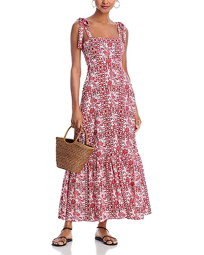 Aqua Tile Print Maxi Dress - Exclusive