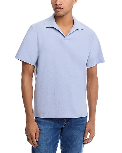 Frame Jacquard Short Sleeve Open Collar Polo Shirt