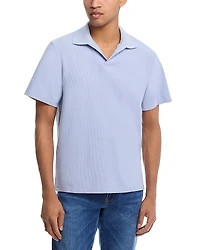 Frame Jacquard Short Sleeve Open Collar Polo Shirt