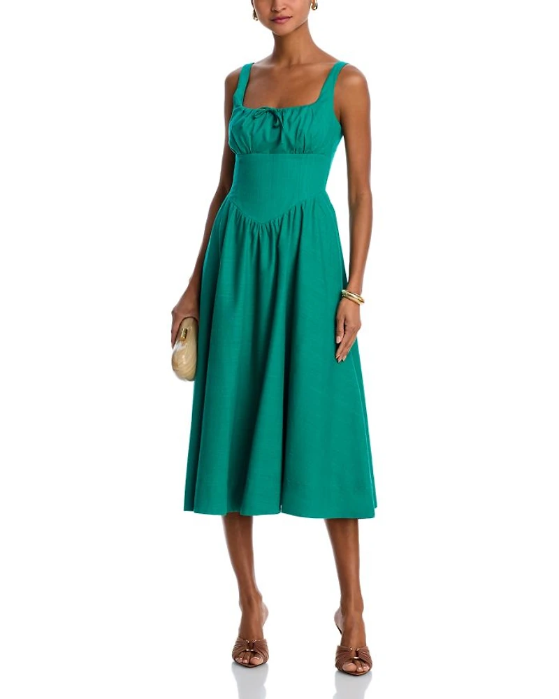 Tie Front Midi Dress - Exclusive