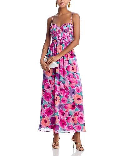 Aqua Floral Guest of Maxi Dress - Exclusive