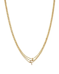14K Yellow Gold Paris Diamond Mixed Cut Layered Pendant Necklace, 16-18"