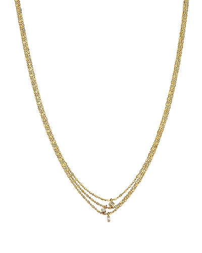 Zoe Chicco 14K Yellow Gold Paris Diamond Mixed Cut Layered Pendant Necklace, 16-18